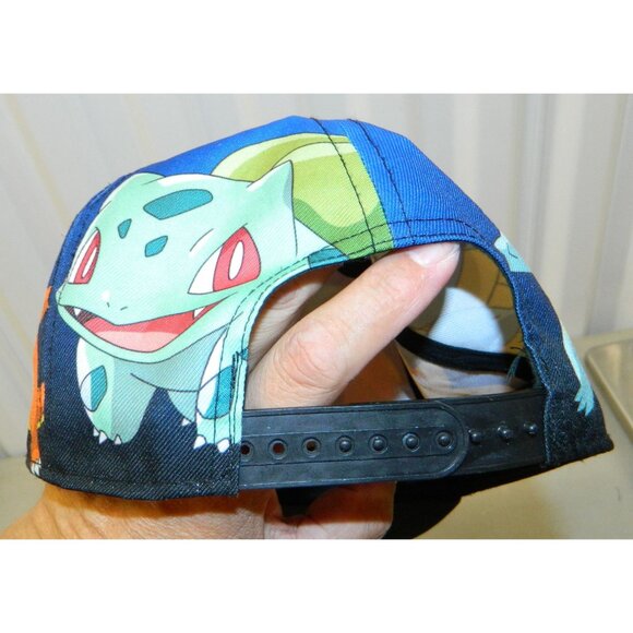 Pokemon Youth OSFM Cap Hat Pikachu Charmander Squirtle & Bulbasaur Graphic Vtg - Picture 4 of 9